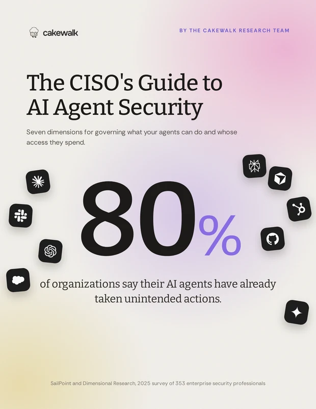 Cover leading with the statistic that 80% of organisations say their AI agents have already taken unintended actions