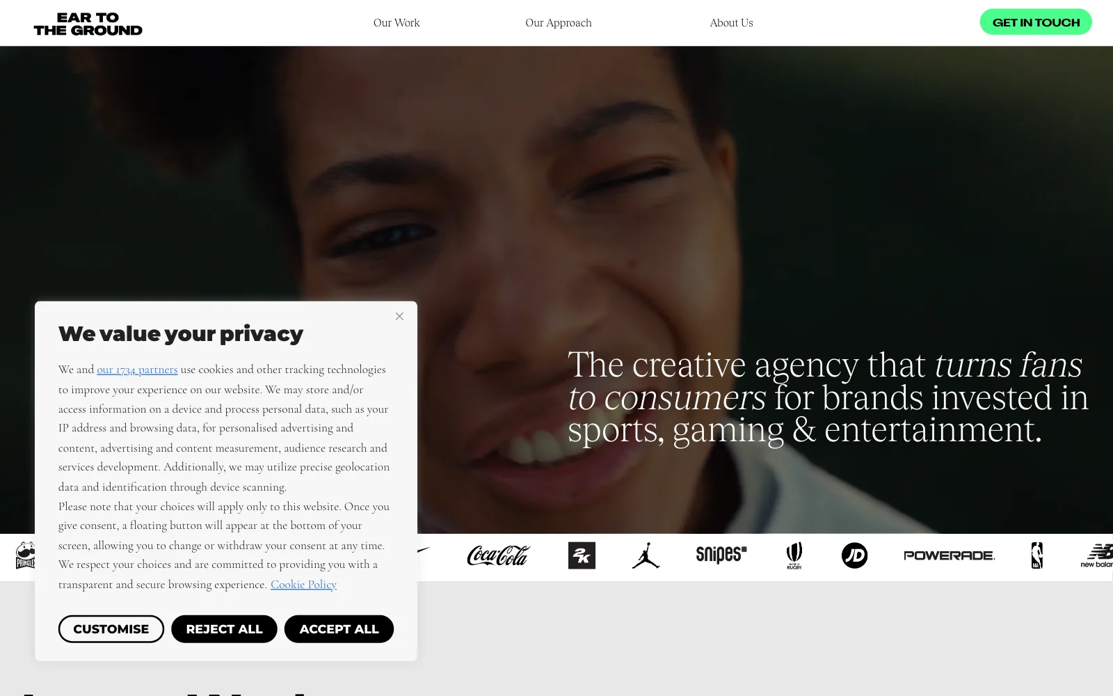 The eartotheground.agency homepage