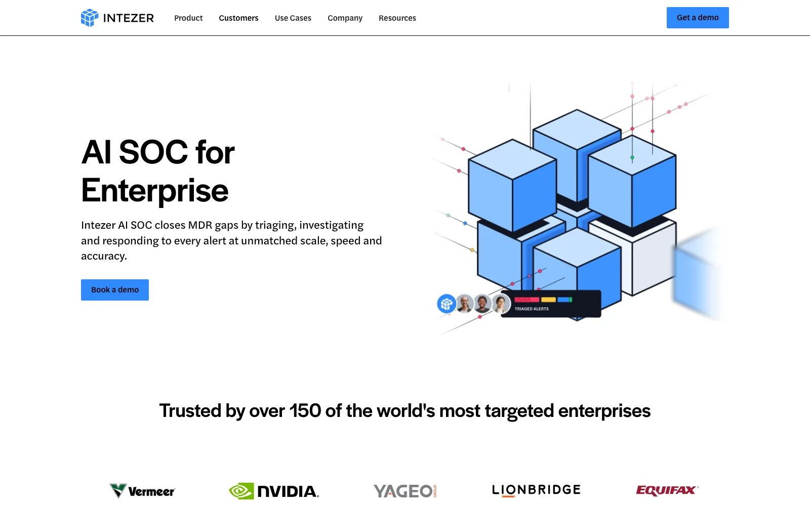 The intezer.com homepage on Webflow after the migration