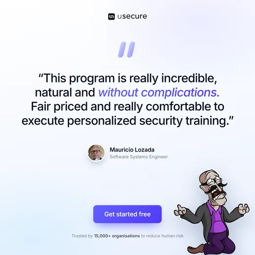 usecure ad quoting Mauricio Lozada calling the program incredible, natural and without complications